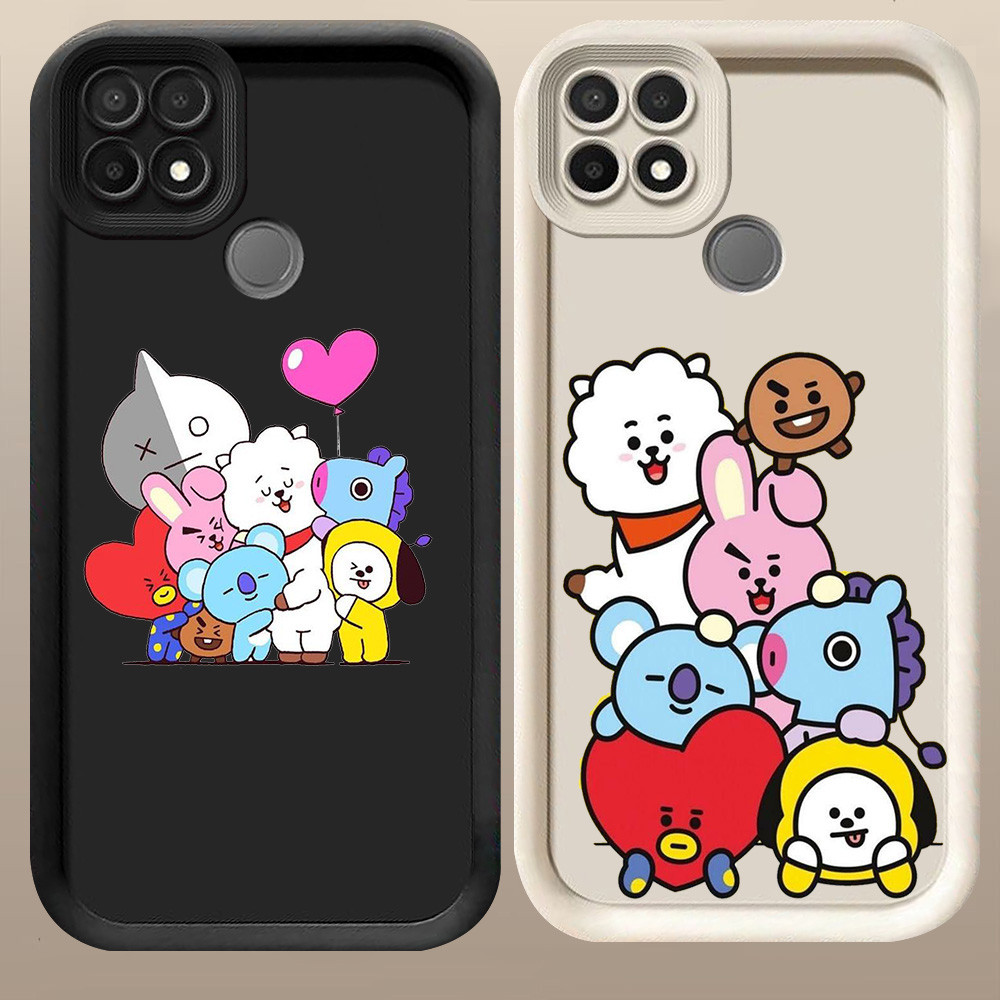 D-48 BT21 Case Hitam Putih Casing untuk Realme Narzo 30A C21Y C21 20 C25Y