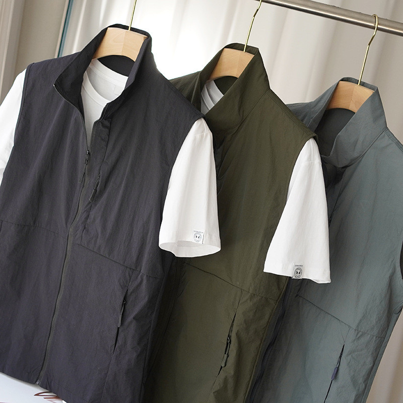 Rompi Vest Pria  Gaya burung 75D nylon woven outdoor bird windproof dan waterproof musim gugur tipis