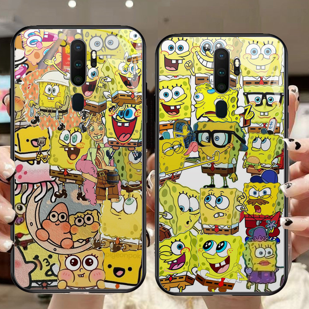 G-40 spongebob HD Kaca Casing untuk OPPO Reno 2Z A5 2F A9X A9 2020 F11 Pro
