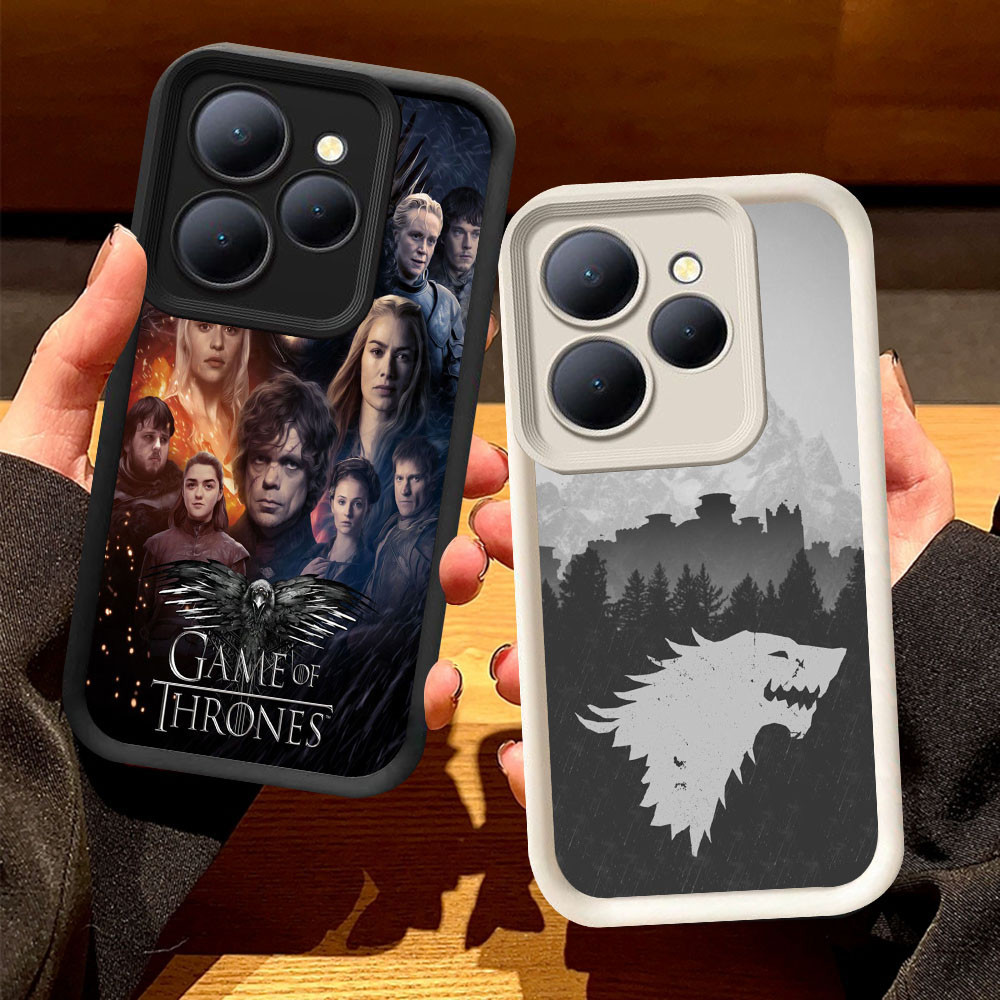 O-54 Thrones Casing untuk Tecno ITEL A70 POP Spark 8 Pova 6 GO 2024 20 Pro 5G Hitam dan Putih