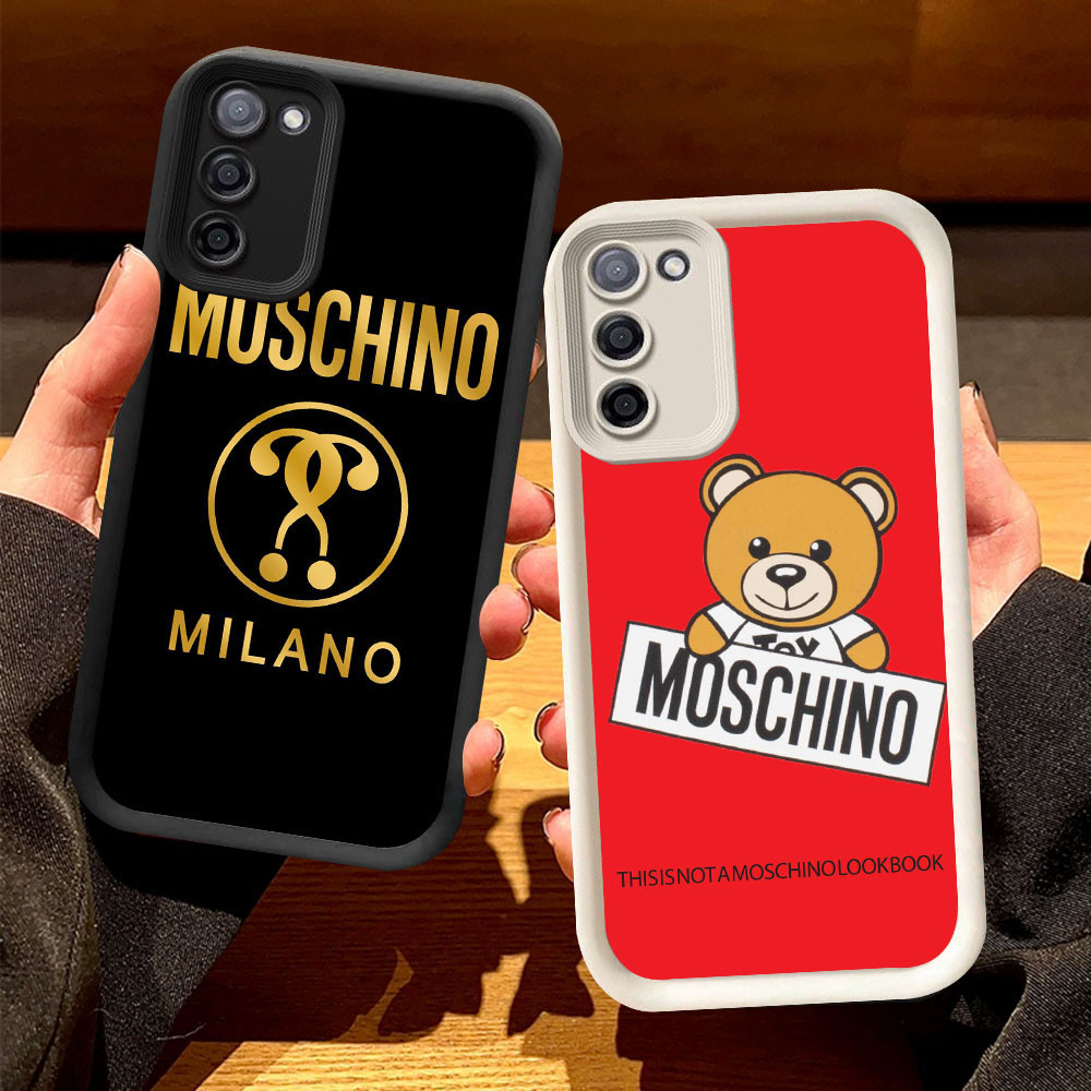 O-61 Moschino Brown Bear Casing untuk Samsung F02S A03 Core A02S M02S M02 A02 A03S Hitam dan Putih