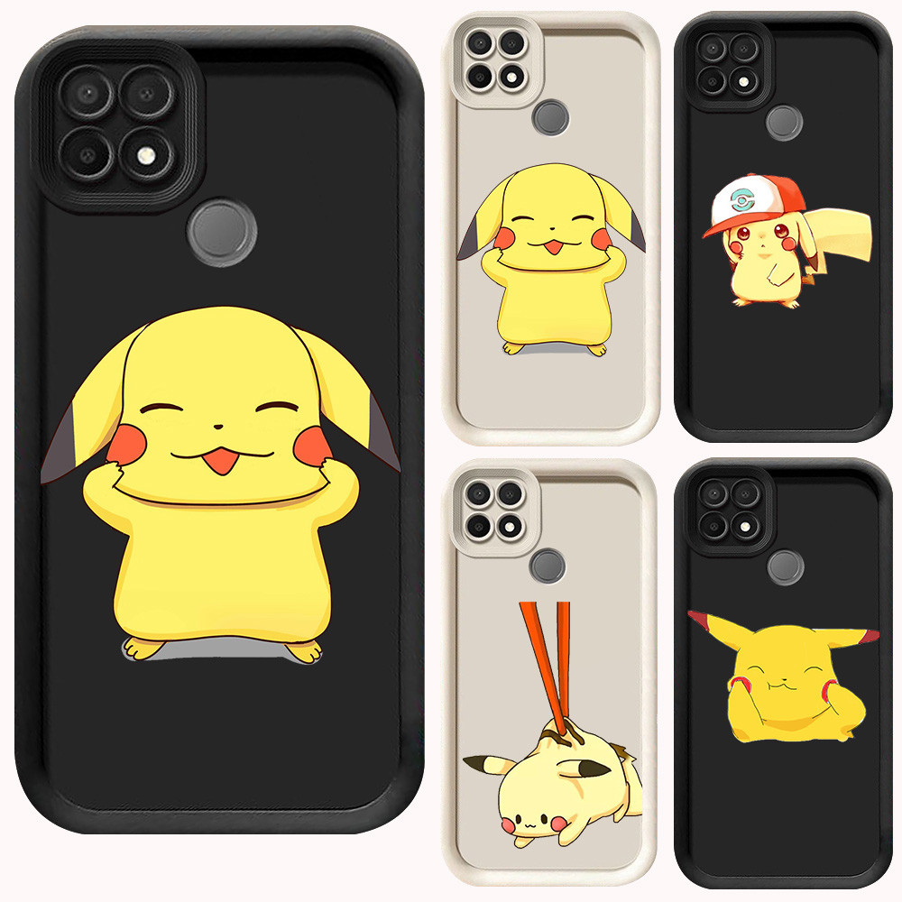 D-41 Pikachu Case Hitam Putih Casing untuk Realme Narzo 30A C21Y C21 20 C25Y