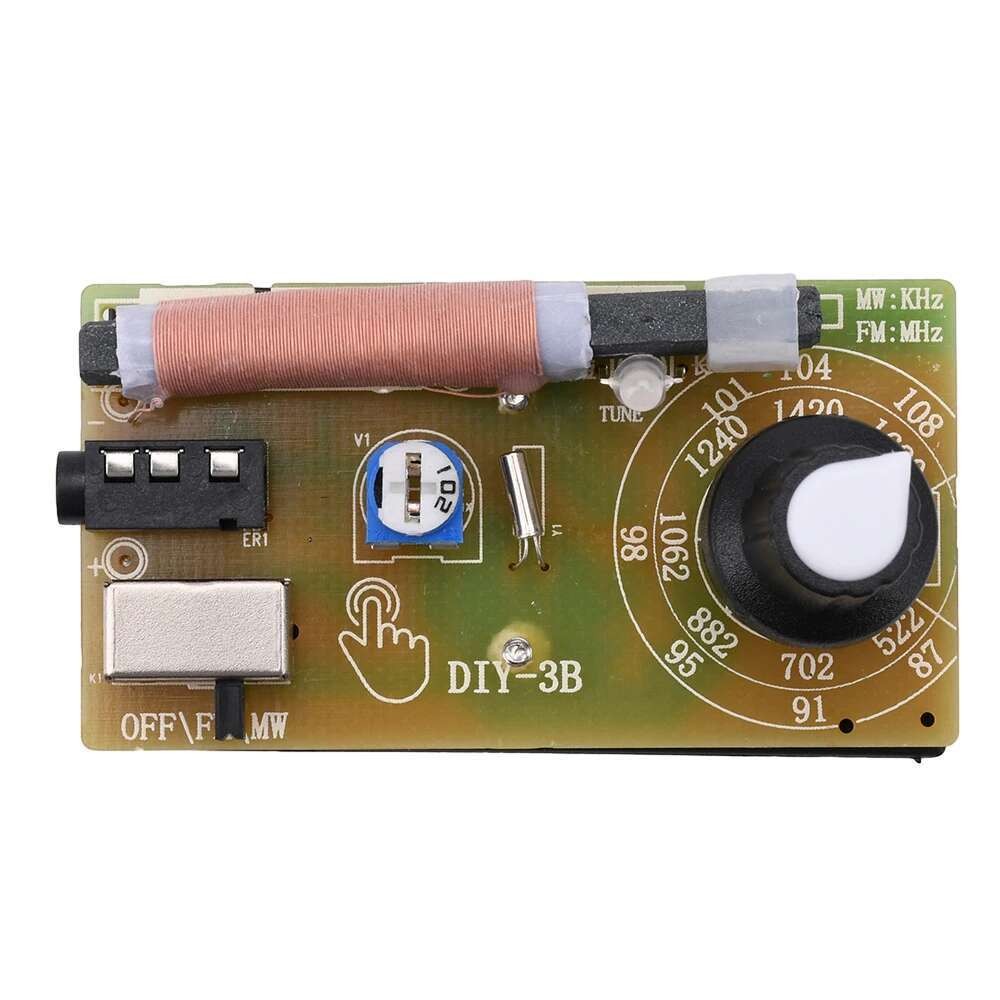 87-108MHz AM/FM Gelombang Sedang FM Dua Band Stereo Tuner Digital Kit Modul Radio Headset DIY