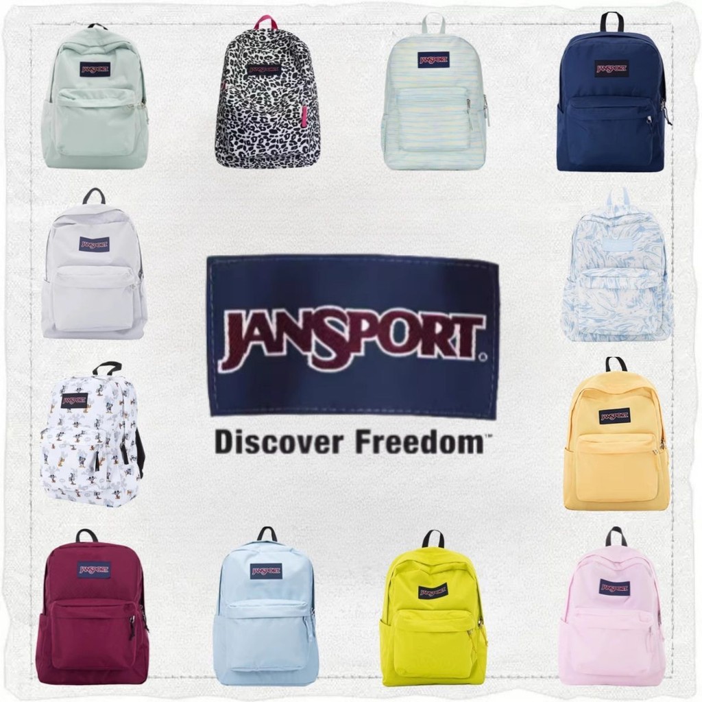 JANSPORT Haze Blue Backpack Unisex Student School Bag Large Capacity Classic Computer Backpack