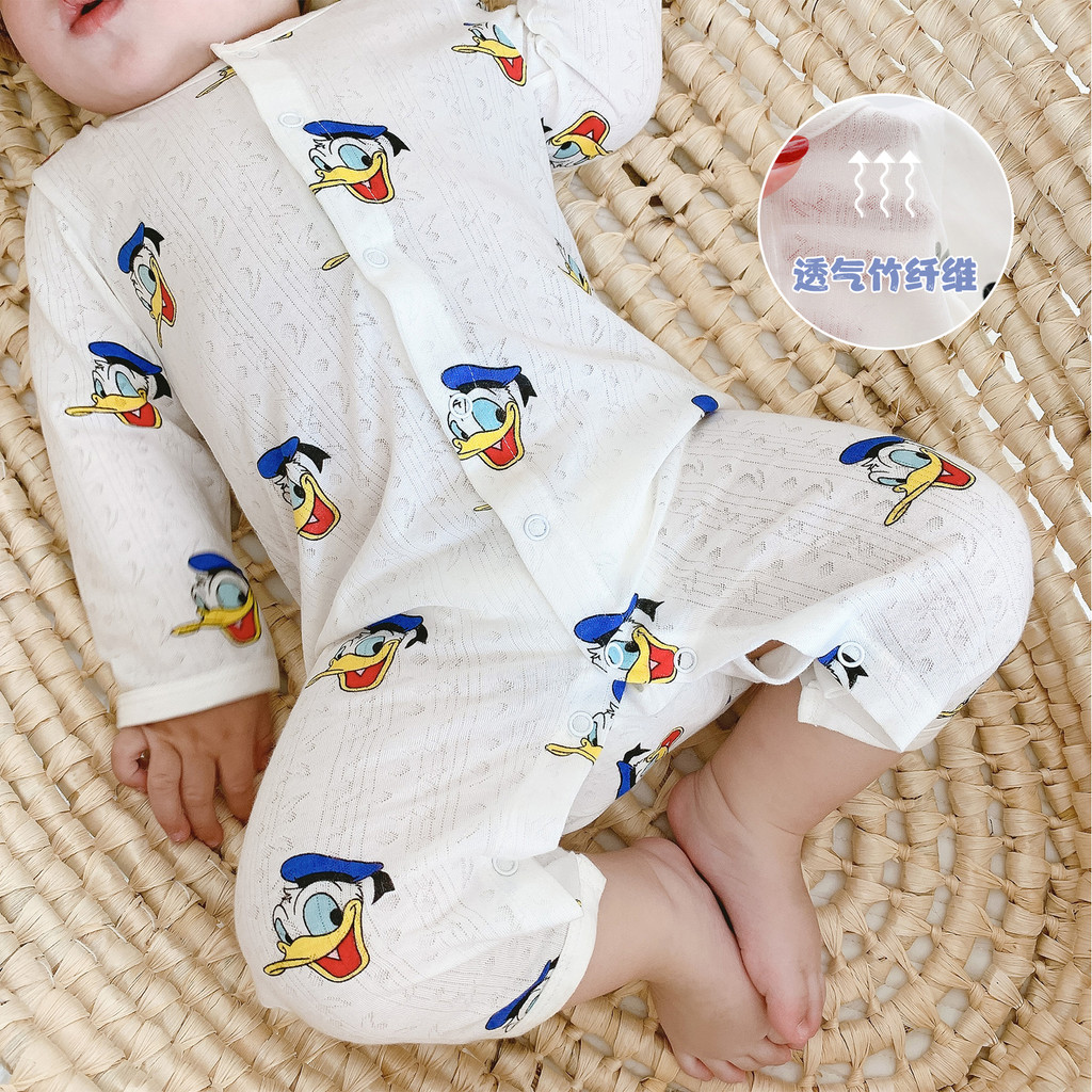 Pajamas Crawler Baby Fiber Cartoon jumpsuit Bamboo Cotton Summer Home Clothes Ha Yi