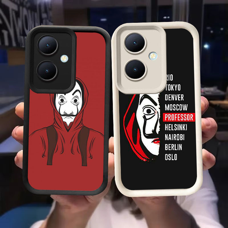 O-25 La Casa De Papel Casing untuk Xiaomi Redmi 15C POCO F7 C71 K60 A2 13C C65 A1 Ultra Hitam dan Pu