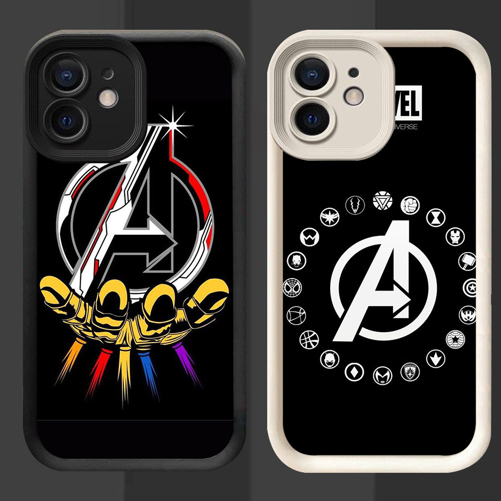 Case Casing untuk iPhone X XS 12 Mini XR 11 Pro Max Putih Hitam C-85 Marvel Avengers