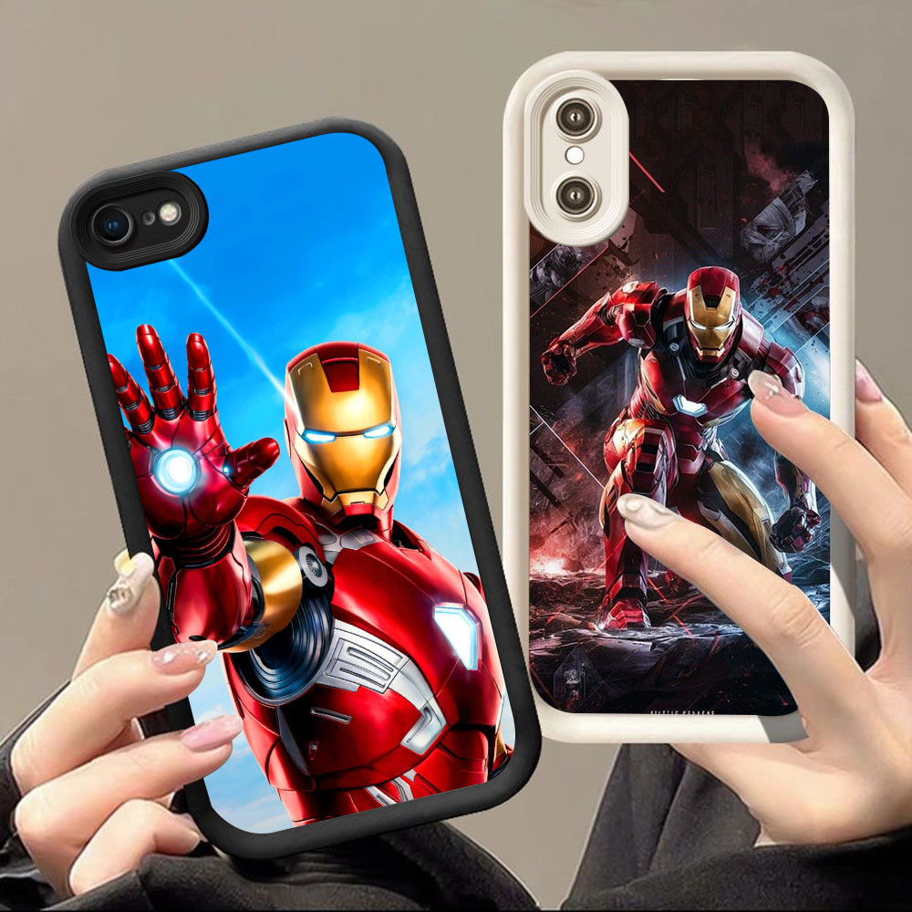 HK-21 Iron Man Shockproof Casing untuk iPhone XR X XS 6 7 8 Max Plus