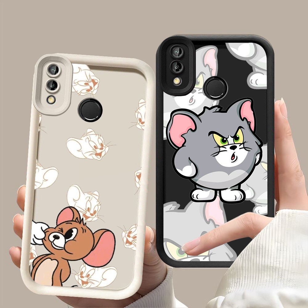 D-85 Cat Mouse Couple Case Hitam Putih Casing untuk VIVO Y91i Y91C Y91 Y93 V15 Y95