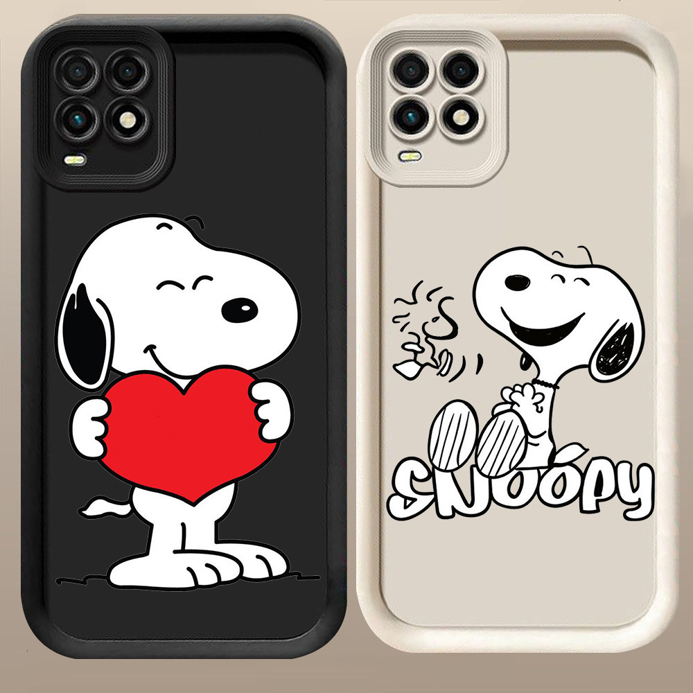 D-14 Snoopy Case Hitam Putih Casing untuk OPPO A54 Realme 8 8S Pro 5G