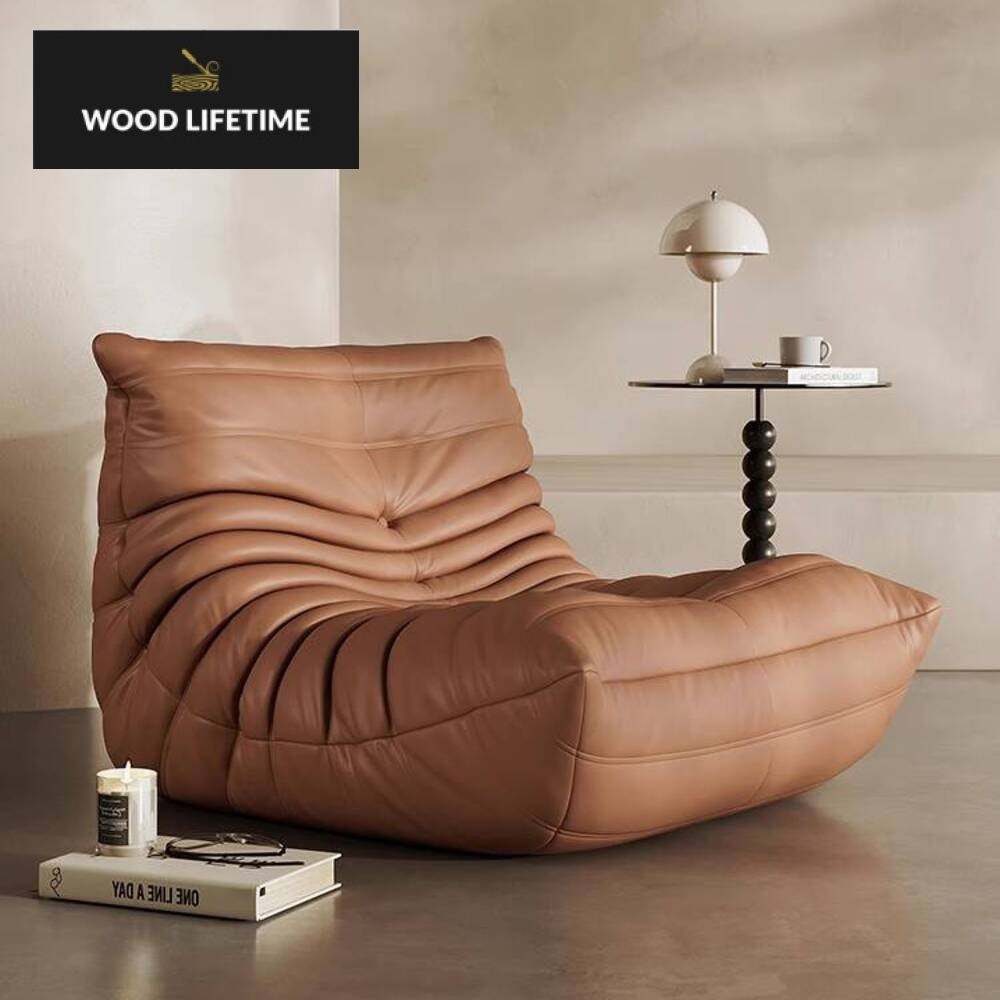 Caterpillar kulit asli t malas bisa berbaring atau tidur, modern mewah tunggal tunggal, kursi sofa r