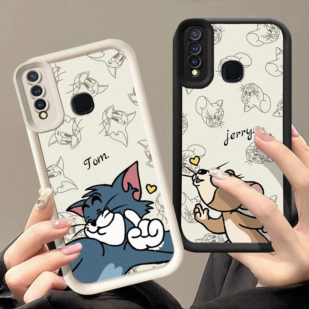 Casing untuk VIVO Y93 Y15 V15 Y12 Y50 Y17 Y91 Y95 Z1 V9 Y91C Y30 Y91i Y19 Pro Q-79 couple Cat Mouse