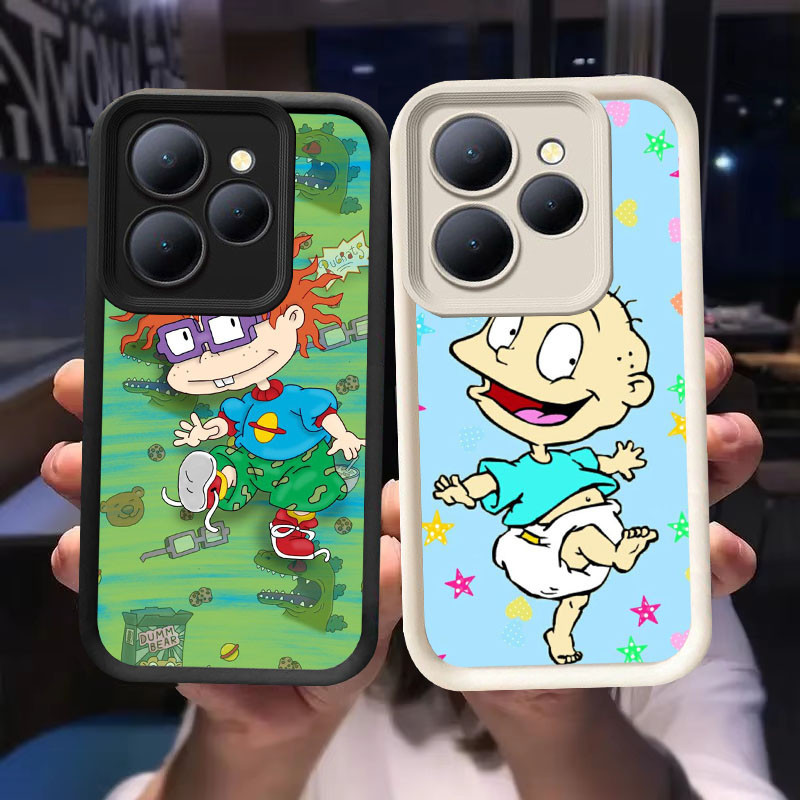 O-37 Rugrats Casing untuk Tecno ITEL A70 POP Spark 8 Pova 6 GO 2024 20 Pro 5G Hitam dan Putih