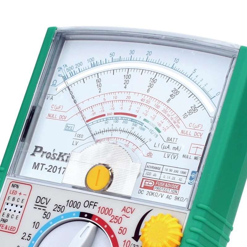 Pro'sKit-Analog Multimeter, MT-2017, Fungsi Pelindung Standar Keselamatan, Meter Uji Ohm, DC AC Vol