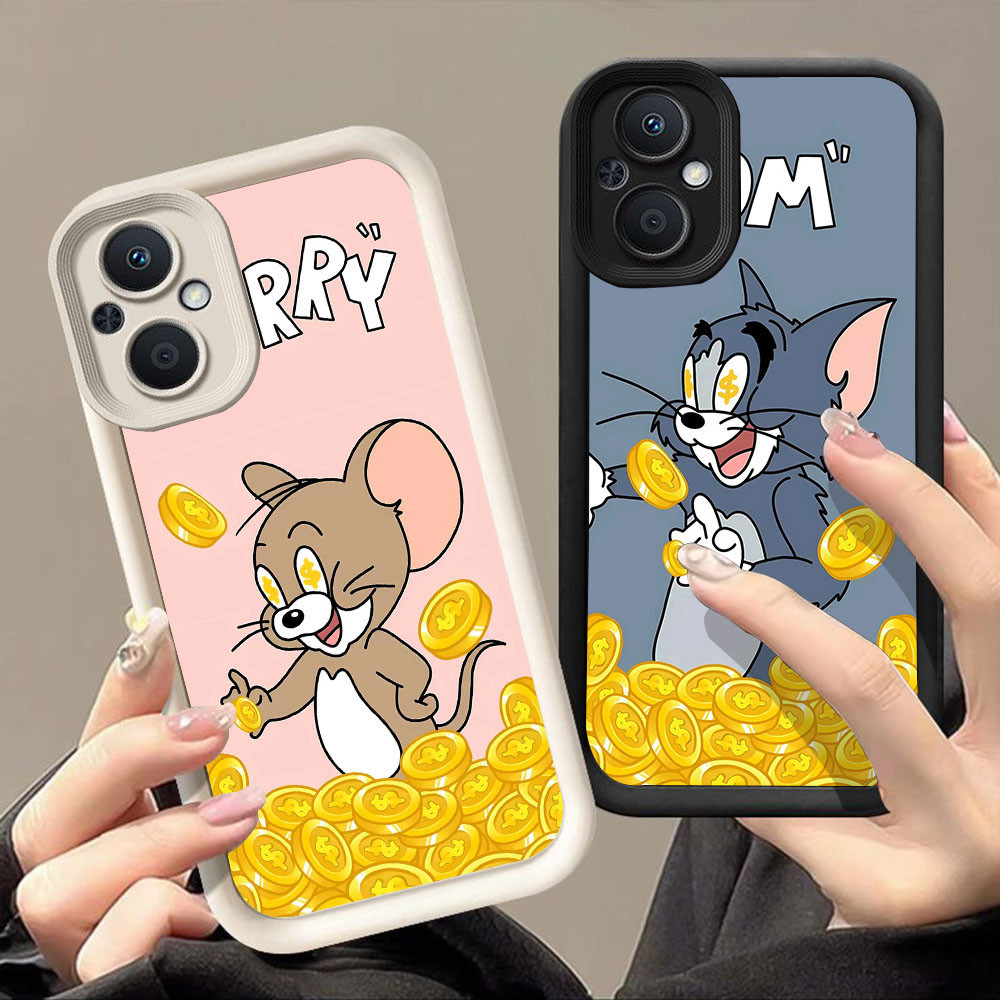 Casing untuk OPPO Reno Find 8 7Z 7 X5 8Z Lite 5F 5G Q-46 Cat and Mouse