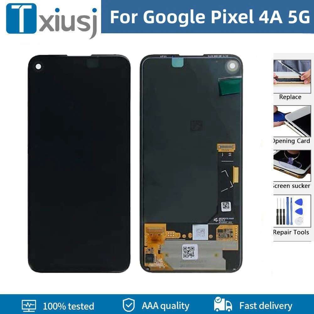 AMOLED er 4 4A Untuk Google Pixel 4A5G 5A Ipakita Layar LCD Sentuh Digitizer Assembly