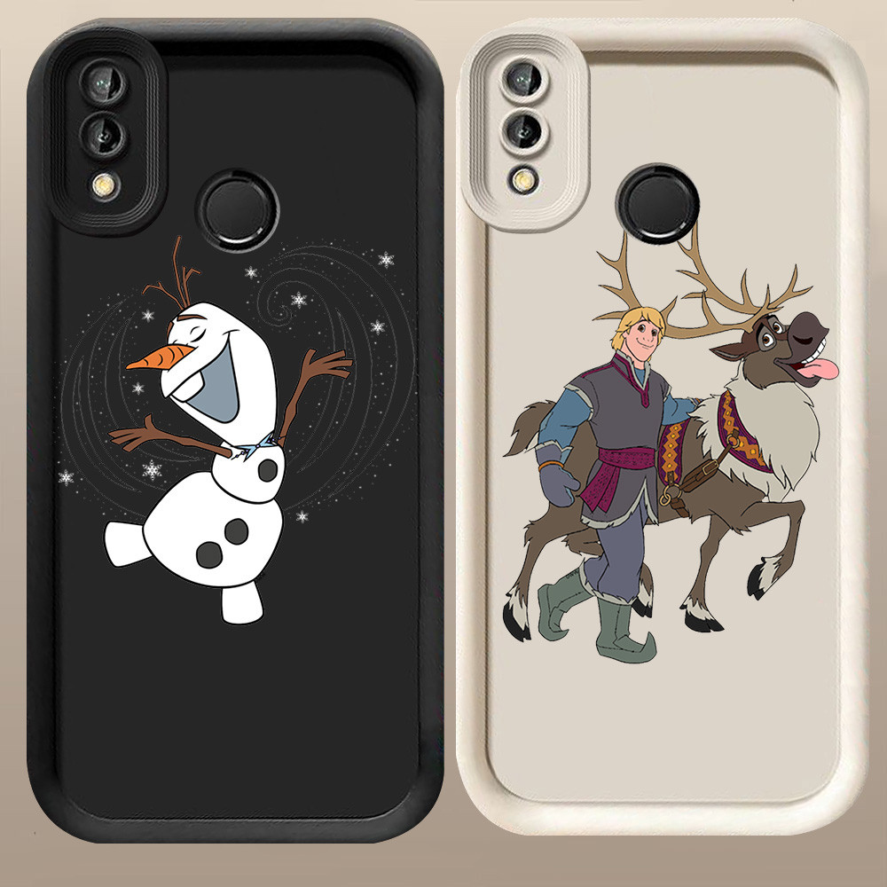 D-56 Frozen Olaf Case Hitam Putih Casing untuk VIVO Y91i Y91C Y91 Y93 V15 Y95