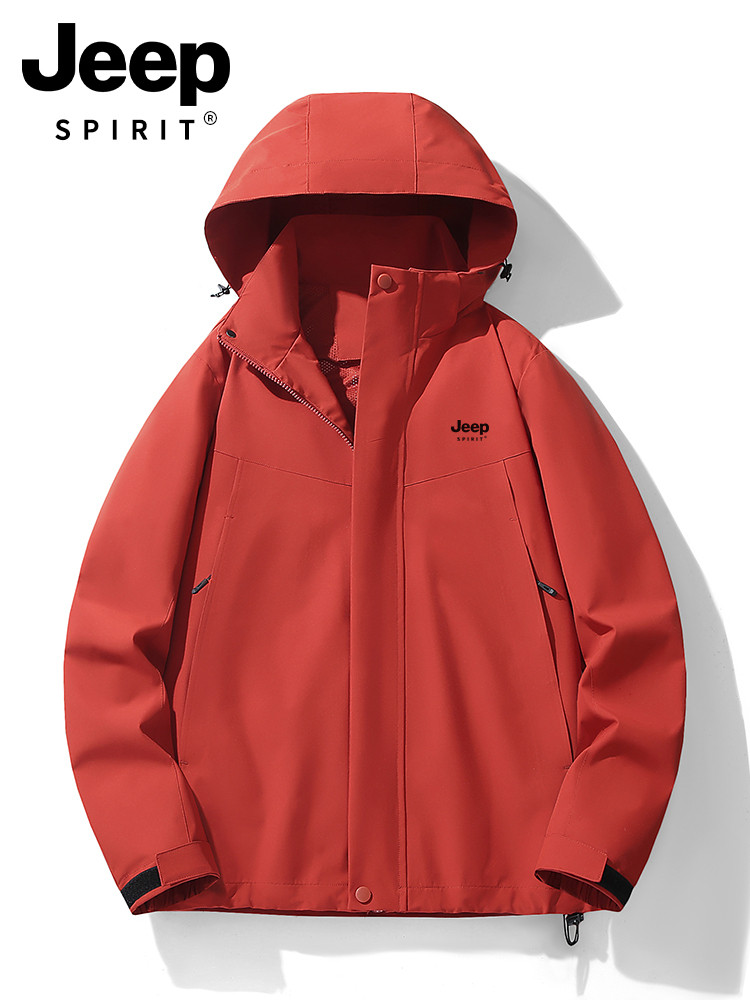 Jeep Spirit Red Striker Jacket Wanita Musim Semi Gugur 2025