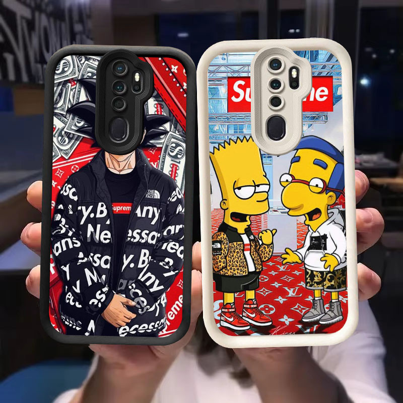 O-15 Supreme_Anime Casing untuk OPPO Reno F5 A5 2F F11 A9 2Z 2020 Pro Hitam dan Putih