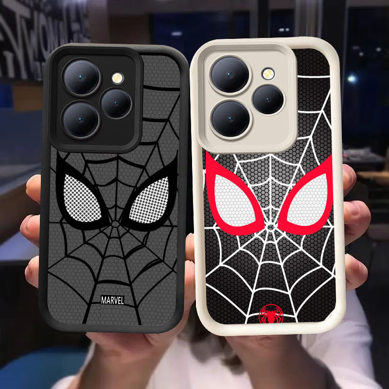 O-75 Spider-man Casing untuk Tecno ITEL A70 POP Spark 8 Pova 6 GO 2024 20 Pro 5G Hitam dan Putih