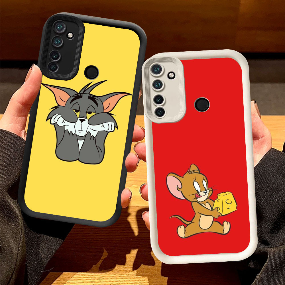 O-43 Mouse Cat Casing untuk Realme Narzo 20A C3 5 5s 6i 5i 10A 10 Hitam dan Putih