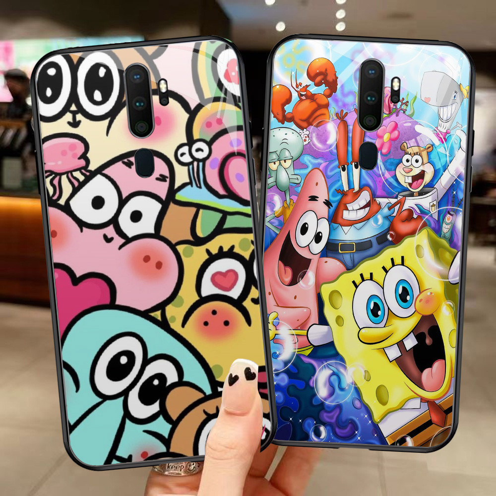 G-2 Spongebob HD Kaca Casing untuk OPPO Reno 2Z A5 2F A9X A9 2020 F11 Pro