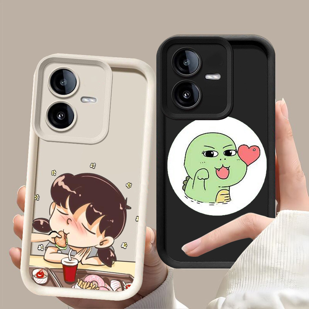 D-109 Couple Case Hitam Putih Casing untuk VIVO Y22 Y15s Y35 Y15a Y22s 5G