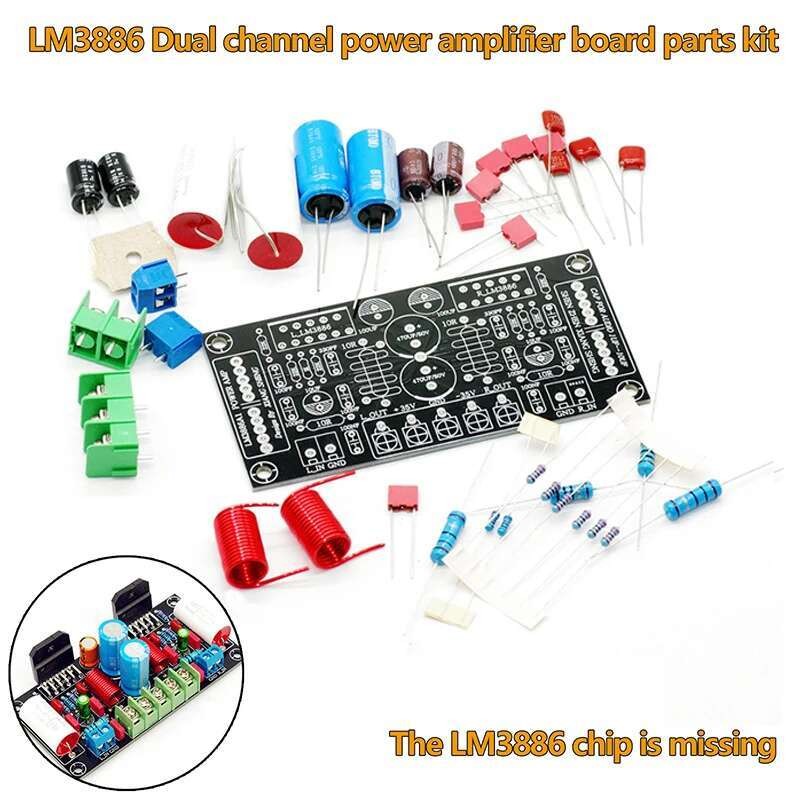 LM3886 1Set DIY Papan Daya Stereo Dual Channel Amplifier Audio Kit PCBA