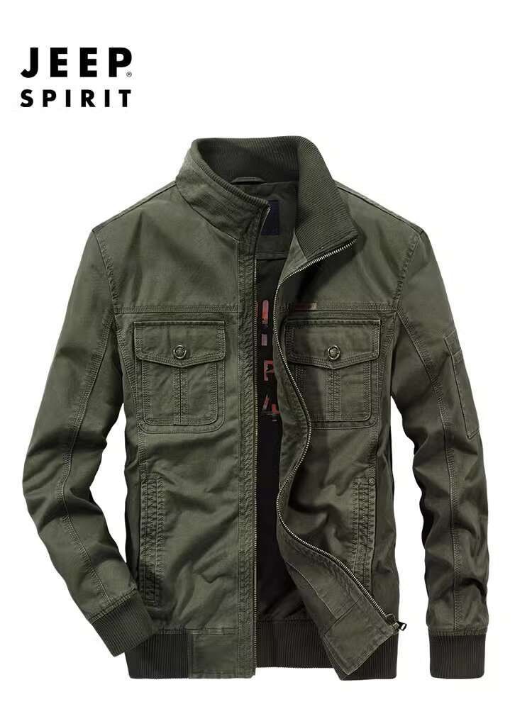 JEEP SPIRIT Berdiri Cotton Loose Jacket