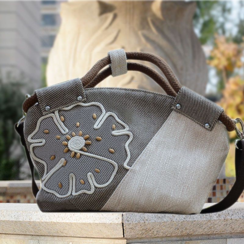 Tas Bahu Tas Kain Wanita Tas Wanita Gaya Etnik Tas Kain Multifungsi Tas Selempang Tas Kanvas Tas Tan
