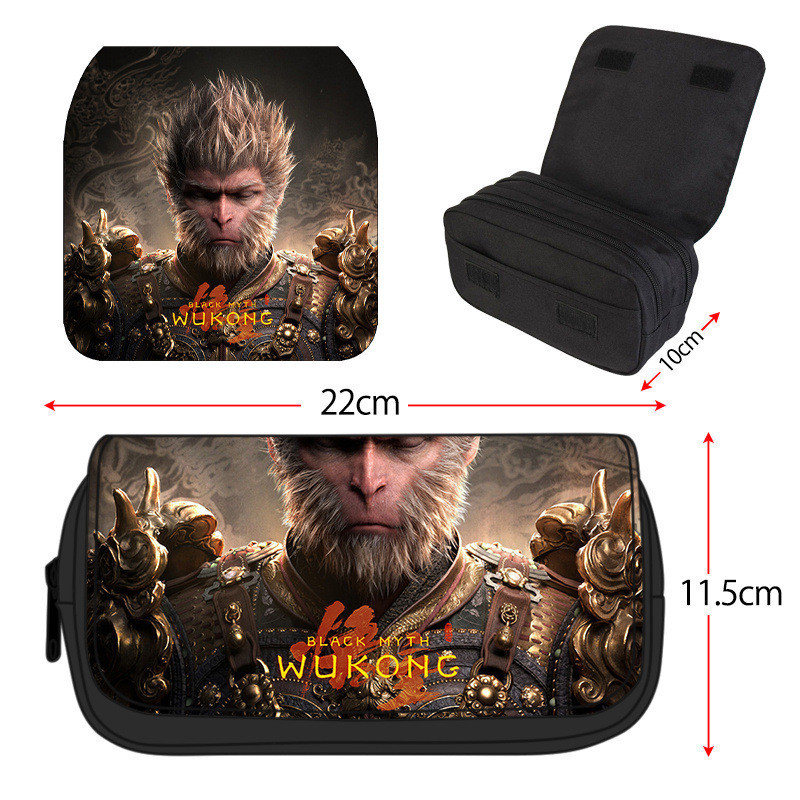 

Tempat Pensil Black Mythology Wukong Printed Stationery Game Peripheral Multi Functional Flip Pen Bag For Male Female Primary And Import