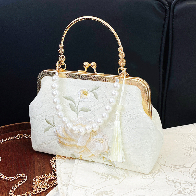 Tas Cheongsam Wanita  Gaya Cina Hanfu cheongsam wajah kuda untuk wanita 2024 gaya antik baru bungkus