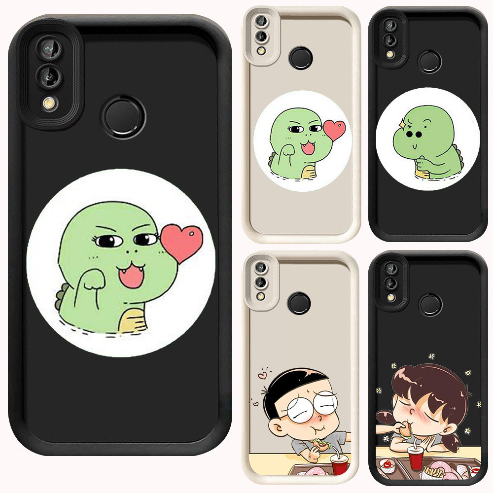 D-109 Couple Case Hitam Putih Casing untuk VIVO Y91i Y91C Y91 Y93 V15 Y95
