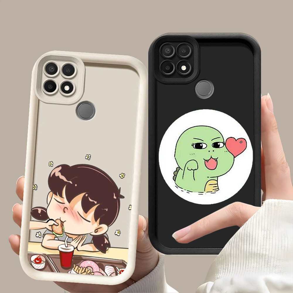 D-109 Couple Case Hitam Putih Casing untuk Realme Narzo 30A C21Y C21 20 C25Y