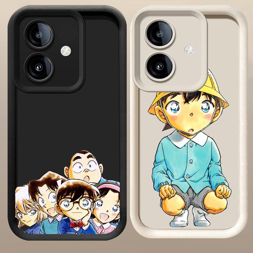 D-81 Detective Conan Case Hitam Putih Casing untuk OPPO A3 A3X A5 Pro 5G
