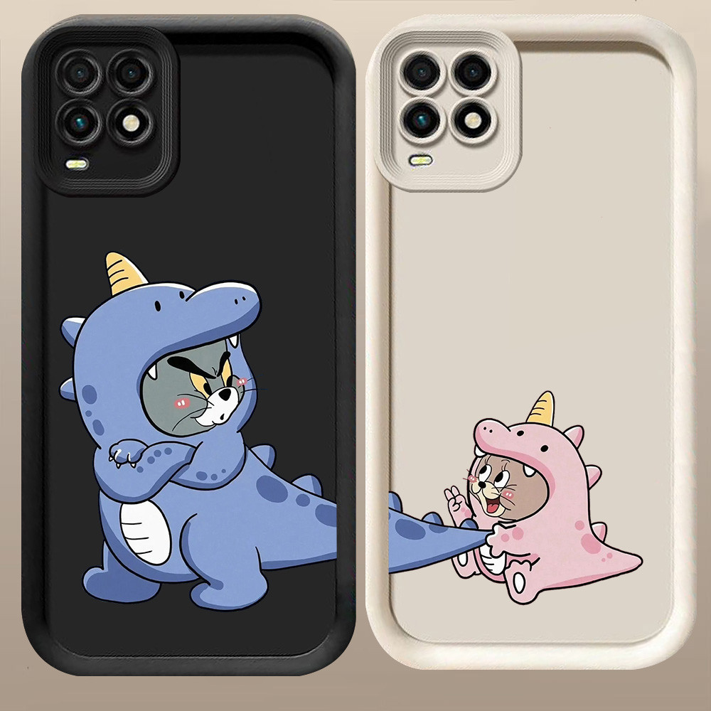 D-88 The Cat Mouse Couple Case Hitam Putih Casing untuk OPPO A54 Realme 8 8S Pro 5G