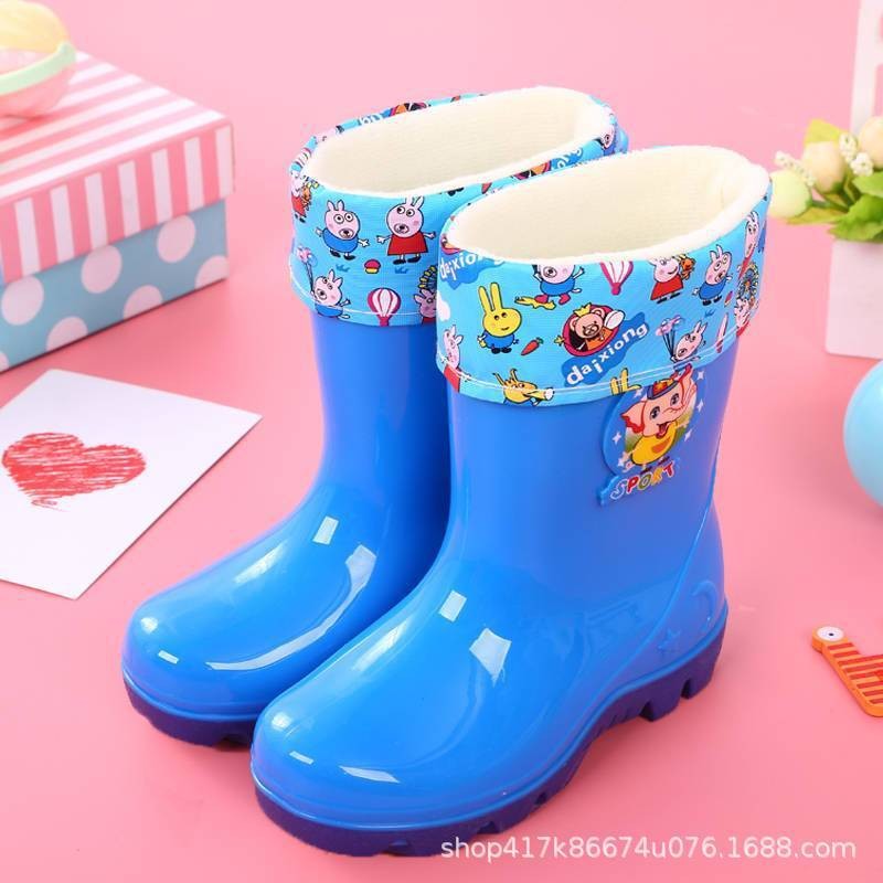 Rain Boots Anak  Sepatu kanak-kanak, mulut elastis laki-laki anti slip, hujan bayi sepatu air taman 
