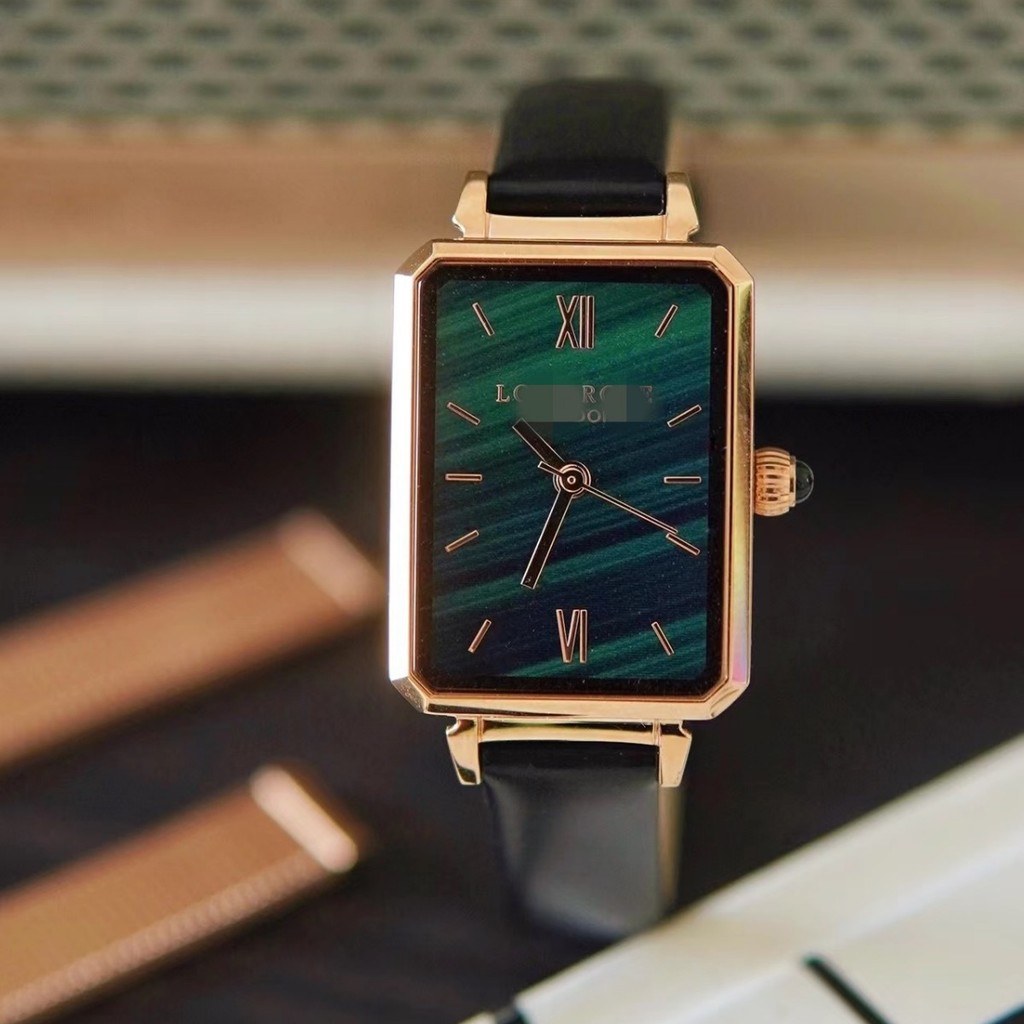 Jam Tangan Mewah  Lola rose sedikit hijau kuarz temperamen wanita jam mewah lembut sabuk anti air Im