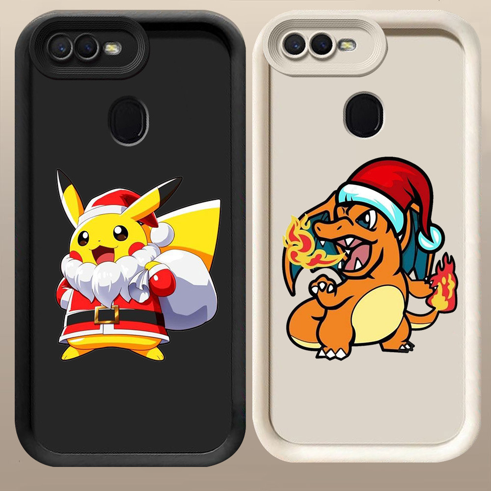 D-17 Christmas Pokemon Case Hitam Putih Casing untuk OPPO F7 F9 A12s A5S A7 A12 Pro