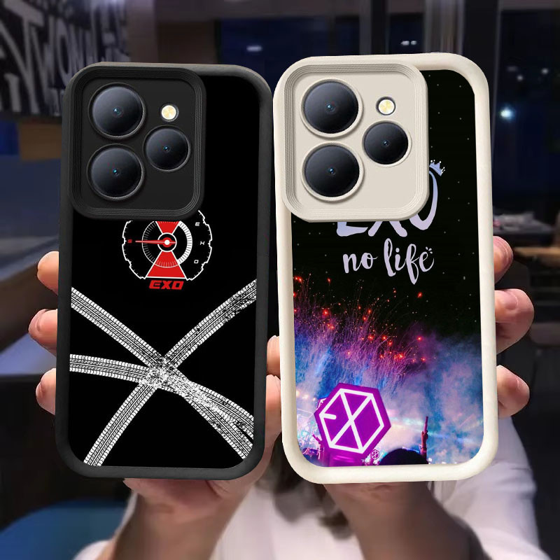 O-27 EXO Casing untuk Tecno ITEL A70 POP Spark 8 Pova 6 GO 2024 20 Pro 5G Hitam dan Putih