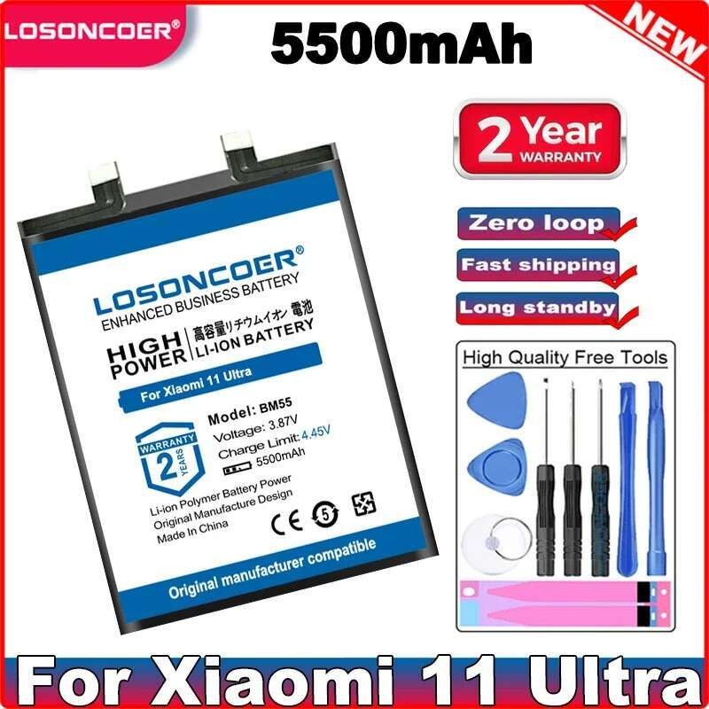 BM55 LOSONCOER BM4X 5200-5500mAh Untuk Baterai Ponsel Xiaomi Mi pro 11pro 11 Ultra
