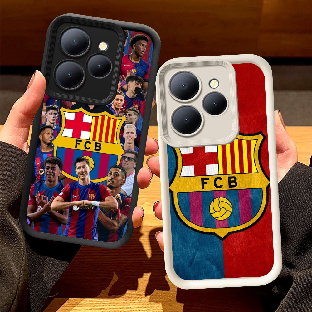 O-73 FC Barcelona Casing untuk Tecno ITEL A70 POP Spark 8 Pova 6 GO 2024 20 Pro 5G Hitam dan Putih