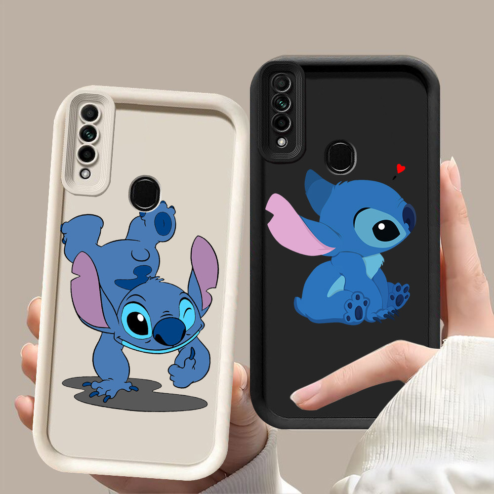 D-101 Stitch Case Hitam Putih Casing untuk OPPO Reno A31 F15 A91 3 2020