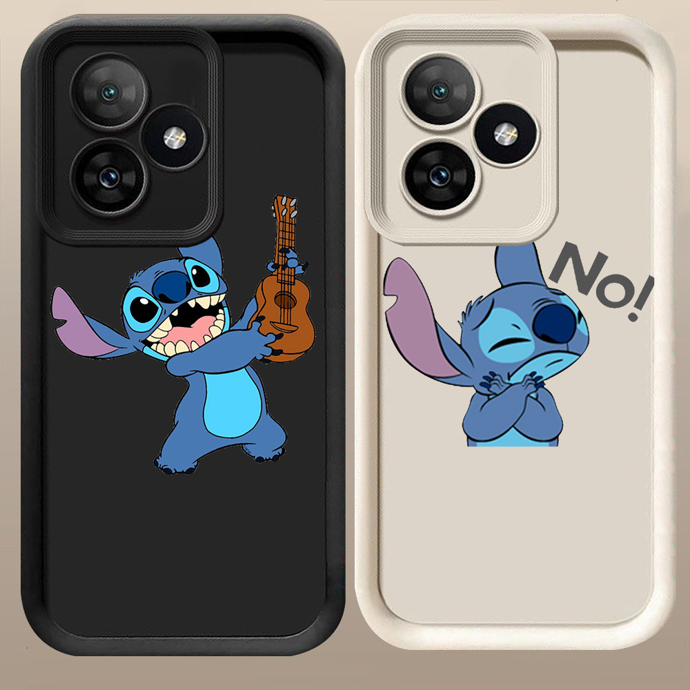 D-1 Lovely Stitch Case Hitam Putih Casing untuk Realme Note 60 C51 C53 C61 50