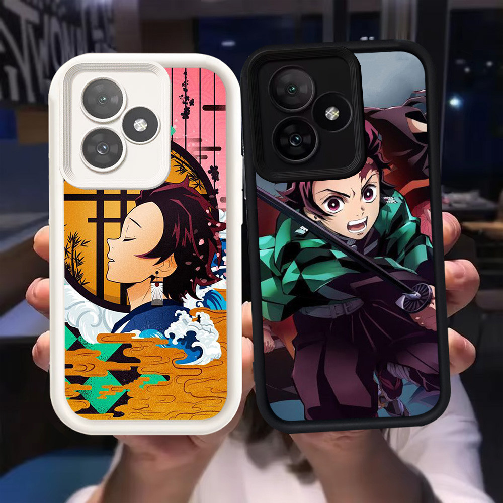 Z-1 Demon Slayer Putih Hitam Casing untuk Realme C53 C61 Note 50 60 C51 Case