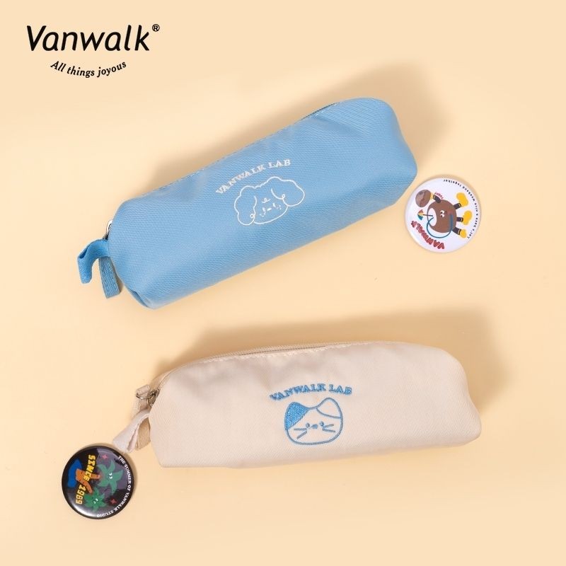 

VANWALK Seri Akhir Pekan Tas Pensil Lucu Gaya Kuliah Buatan Sendiri Tas Penyimpanan Tas Alat Tulis Kapasitas Besar Serbaguna