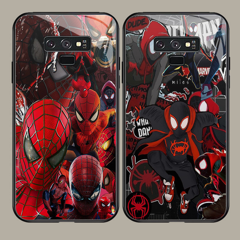 G-12 Spiderman HD Kaca Casing untuk Samsung Galaxy J4 J6 Core J7 Plus Prime Pro Note 9