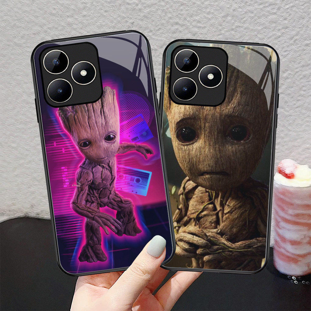 R-117 Baby Groot Kaca Casing untuk Realme GT 6 Narzo 50A C53 N53 C31 C35 Prime 5G