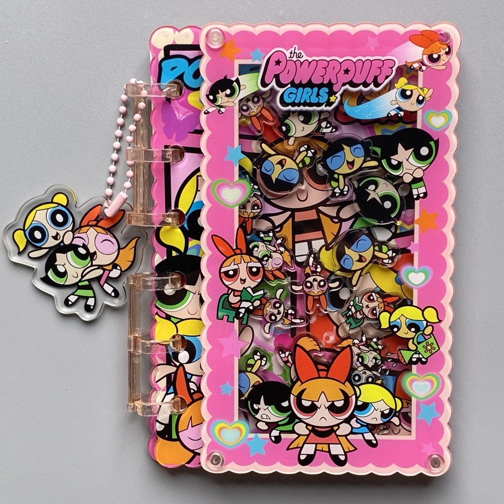 

[Buku Goyang] Powerpuff Girls Buku Akrilik Daun Longgar Buku Merah Kecil Buku Catatan Siswa Populer
