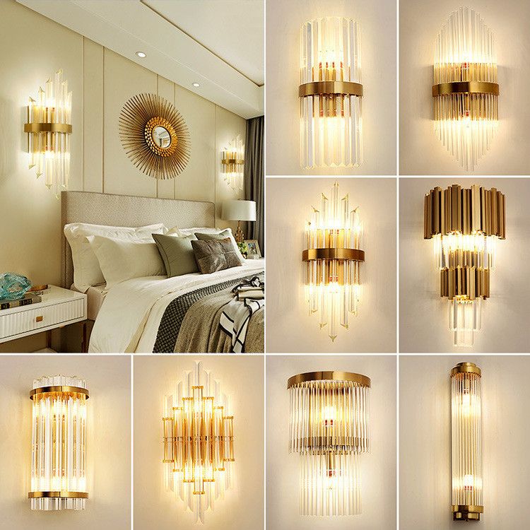 Lampu Dinding Tembok Interior Wall Lamp LED  kristal mewah ringan ruang tamu Nordik dinding latar be